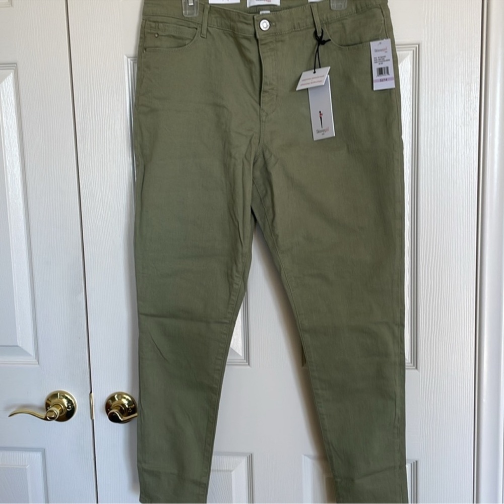 SKINNYGIRL size 10 Army Sage Fit Skinny Midrise Stretch Slimming Jean NEW